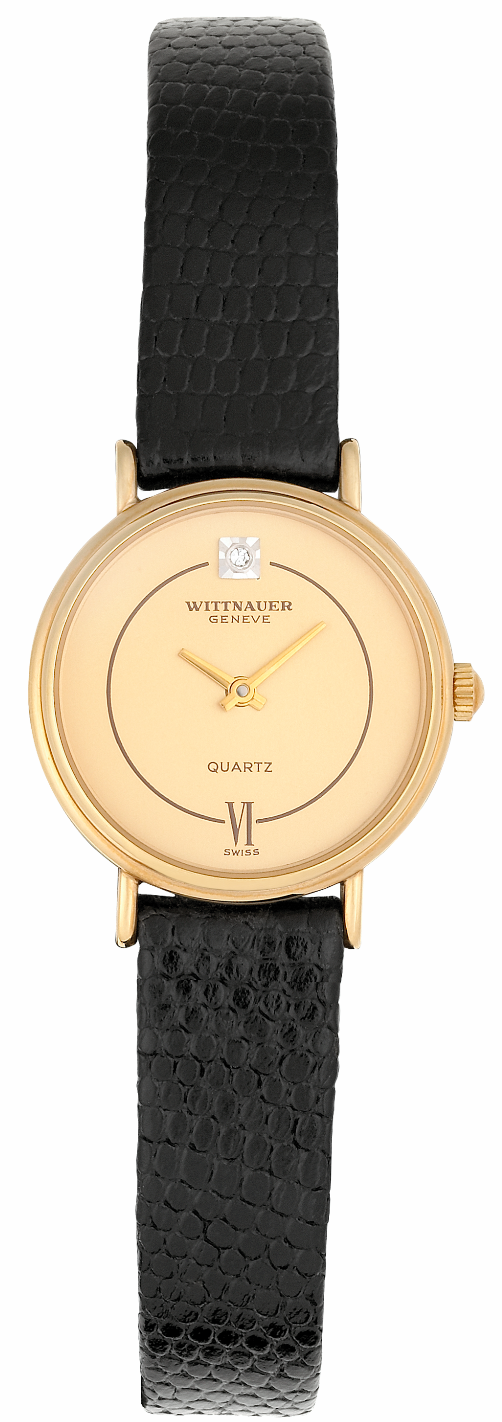 WITTNAUER "Genève" Ladies´Quartz Gold Plated Wristwatch with Gilt Jeweled Dial