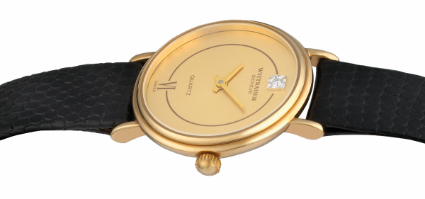 WITTNAUER "Genève" Ladies´Quartz Gold Plated Wristwatch with Gilt Jeweled Dial
