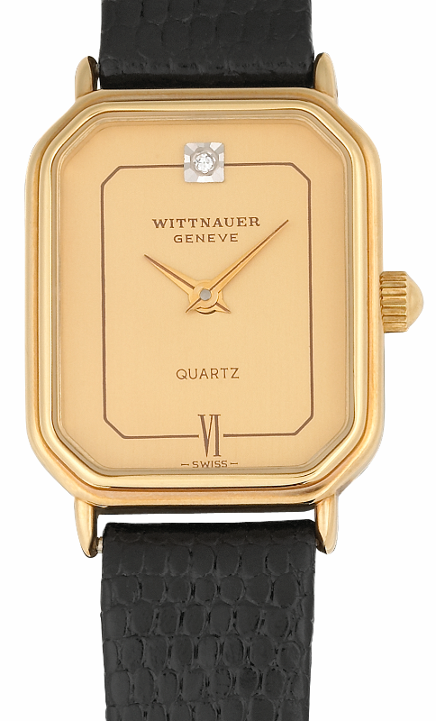 Screenshot 2025-10-07 at 14.45.45 WITTNAUER "Genève" Ladies´Rectangular Quartz Gold Plated Wristwatch with Gilt Jeweled Dial