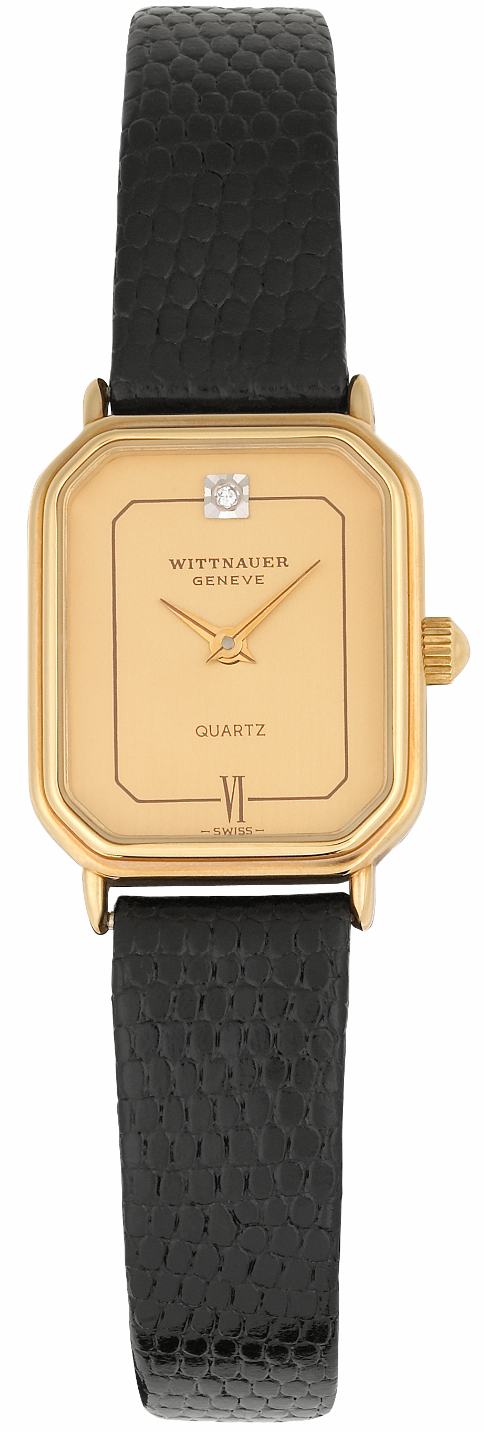 Screenshot 2025-10-07 at 14.45.45 WITTNAUER "Genève" Ladies´Rectangular Quartz Gold Plated Wristwatch with Gilt Jeweled Dial