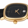 WITTNAUER "Genève" Ladies´Quartz Gold Plated Wristwatch with Black Jeweled Dial