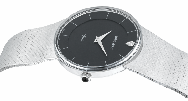 WITTNAUER "Genève" Gents´ Plated Wristwatch with Black Jeweled Dial