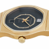 WITTNAUER "Genève" Ladies´Gold Plated Wristwatch with Black Jeweled Dial, Chemin de Fer Minuterie & Date