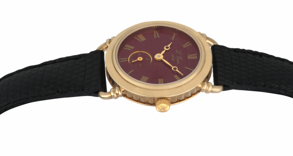 Screenshot 2025-10-08 at 09.08.05 L'EPÉE Ladies´ Gold Plated Wristwatch with Small Seconds, Deep Burgundy Dial and Roman Numerals
