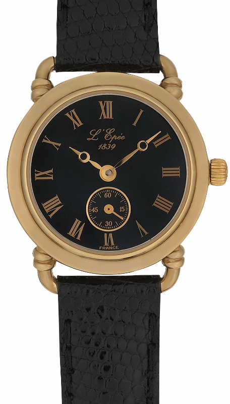 Screenshot 2025-10-08 at 09.15.14 L'EPÉE Ladies´ Gold Plated Wristwatch with Small Seconds, Black Dial and Roman Numerals