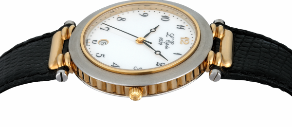 L'EPÉE Gents´ Bicolor Wristwatch with Enamel Dial and Arabic Numerals