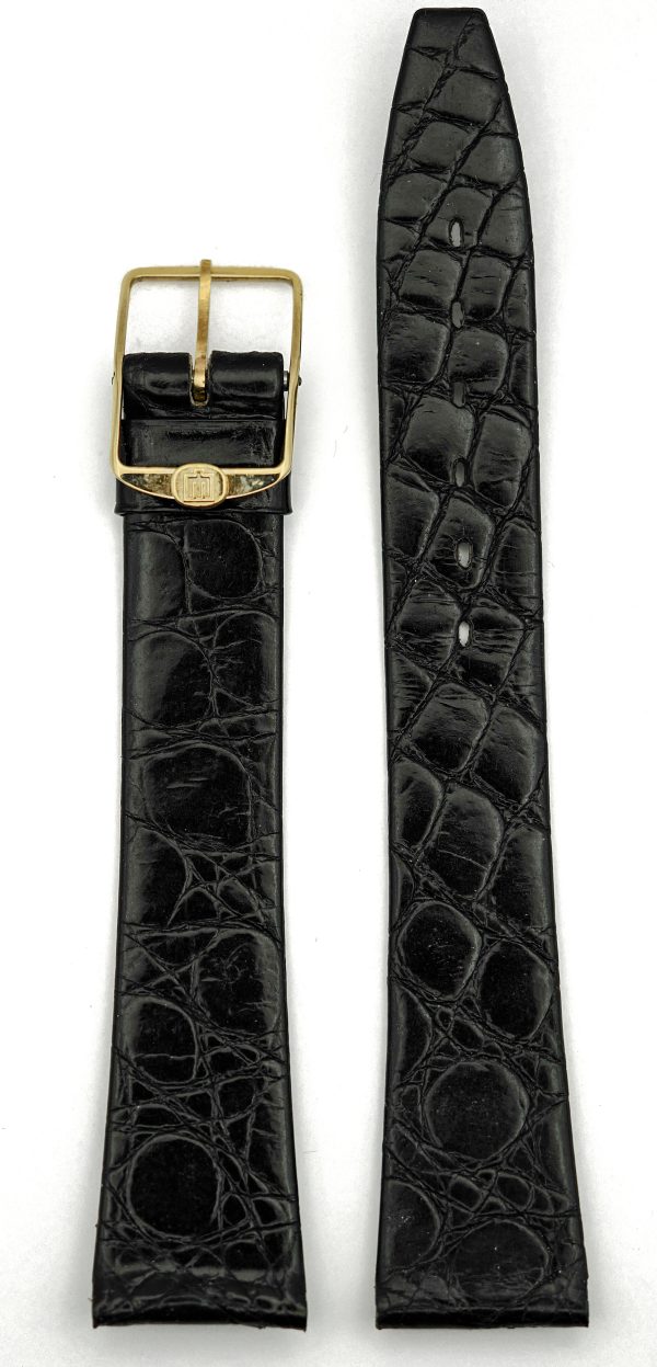 Michel Herbelin - Alligator Grain Black Leather Strap - 19/20mm with Buckle