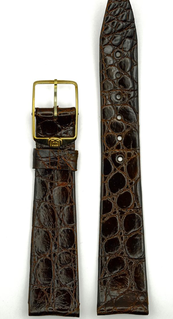 Michel Herbelin - Alligator Grain Dark Brown Leather Strap - 19/20mm with Buckle