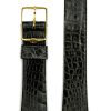 Michel Herbelin - Alligator Grain Black Leather Strap - 20mm with Buckle