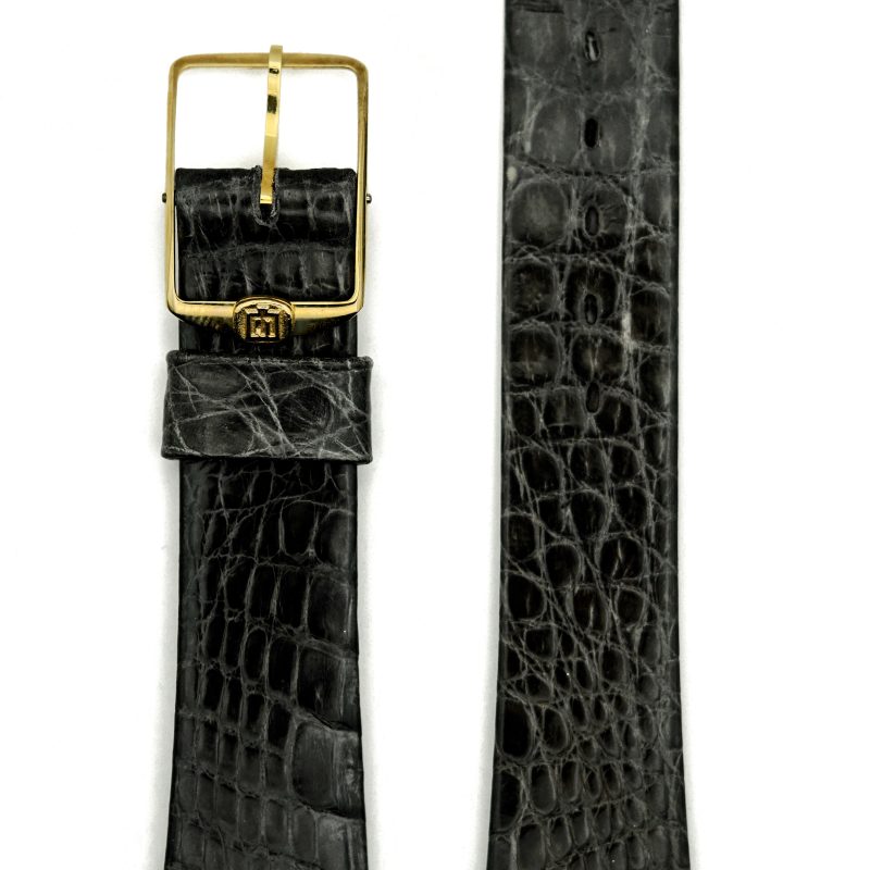 PB060294 Michel Herbelin - Alligator Grain Black Leather Strap - 20mm with Buckle