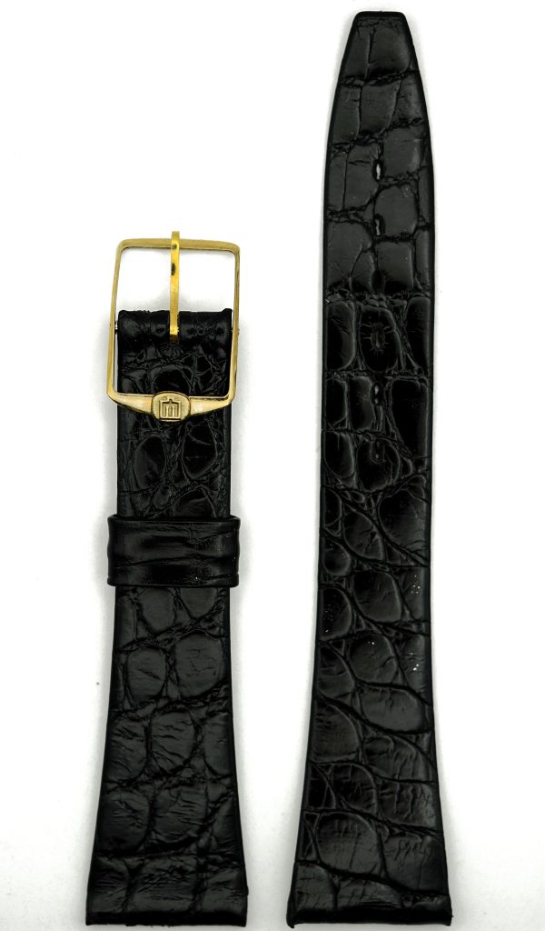 Michel Herbelin - Alligator Grain Black Leather Strap - 20mm with Buckle
