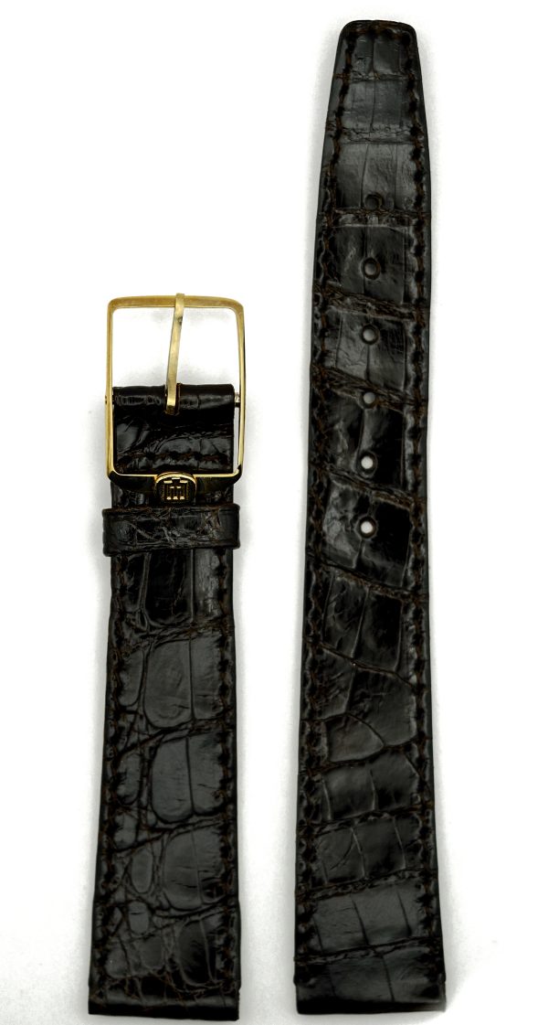 Michel Herbelin - Alligator Grain Black Leather Strap - 16-17mm with Buckle