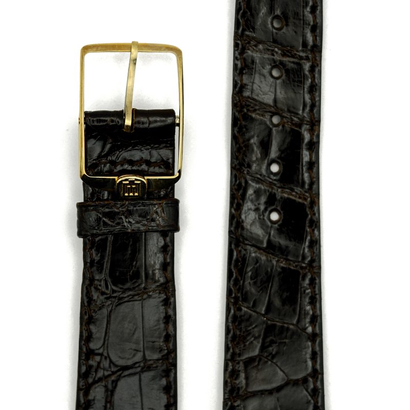 Michel Herbelin - Alligator Grain Black Leather Strap - 16-17mm with Buckle