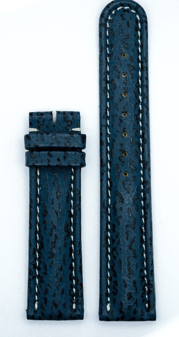 Michel Herbelin - Shark Skin Blue Leather Strap "Safari" - 20mm
