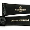 Michel Herbelin - Alligator Grain Black Leather Strap - 19/20mm with Buckle