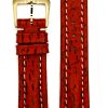 Michel Herbelin - Red Shark Skin Padded Leather Strap "Safari" - 17mm with Buckle