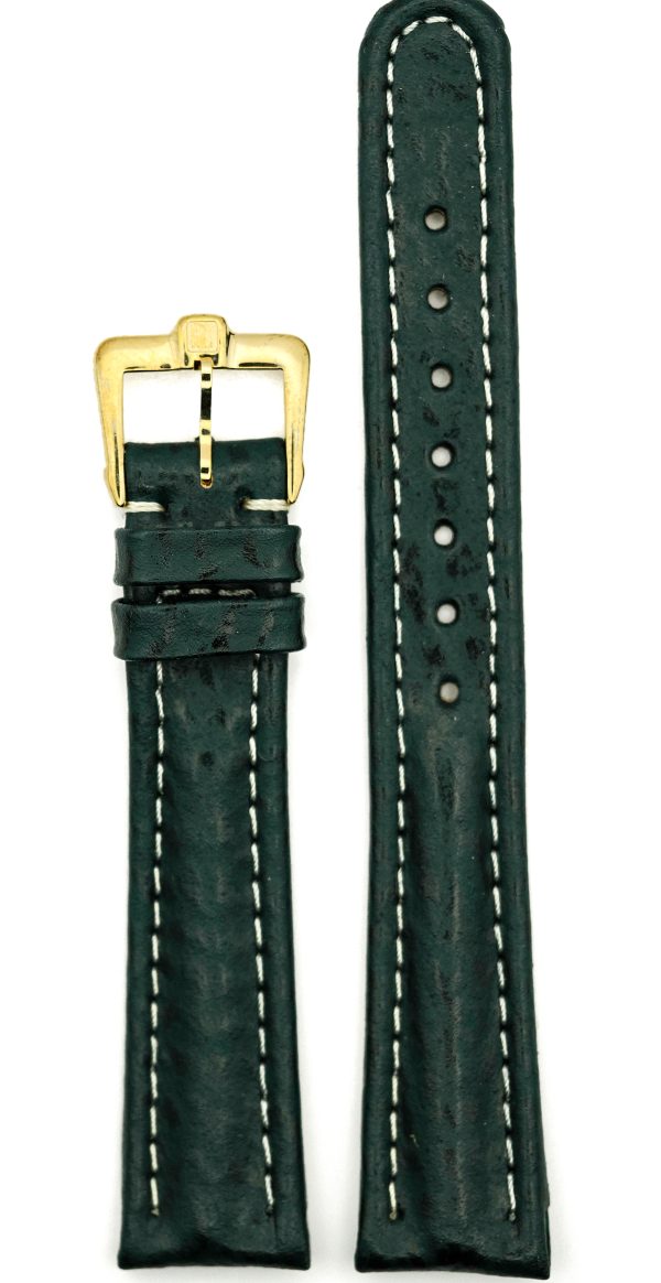 Michel Herbelin - Green Shark Skin Padded Leather Strap "Safari" - 17mm with Buckle