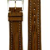 Michel Herbelin - Brown Shark Skin XL Padded Leather Strap - 19mm with Buckle