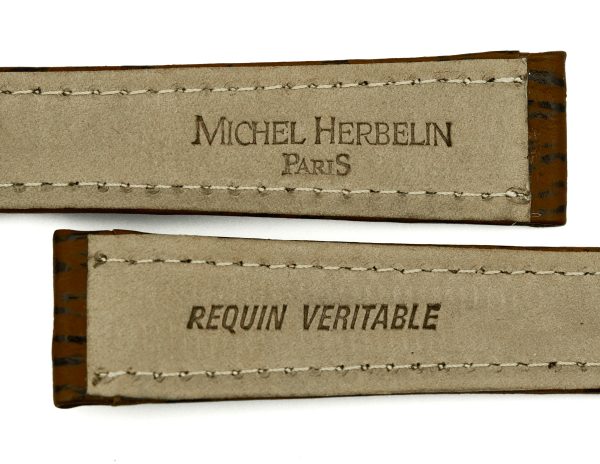 Michel Herbelin - Brown Shark Skin XL Padded Leather Strap - 19mm with Buckle