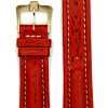 Michel Herbelin - Red Shark Skin Padded Leather Strap - 19mm with Buckle