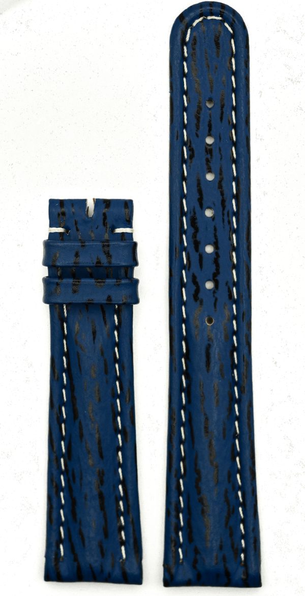 Michel Herbelin - Blue Shark Skin Padded Leather Strap - 19mm