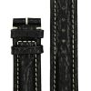 Michel Herbelin - Black Shark Skin Padded Leather Strap - 19mm