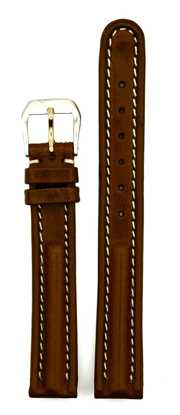 Michel Herbelin - Dark Brown Padded Leather Strap - 13mm with Buckle