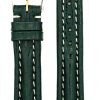 Michel Herbelin - Green Shark Skin Padded Leather Strap - 13mm with Buckle