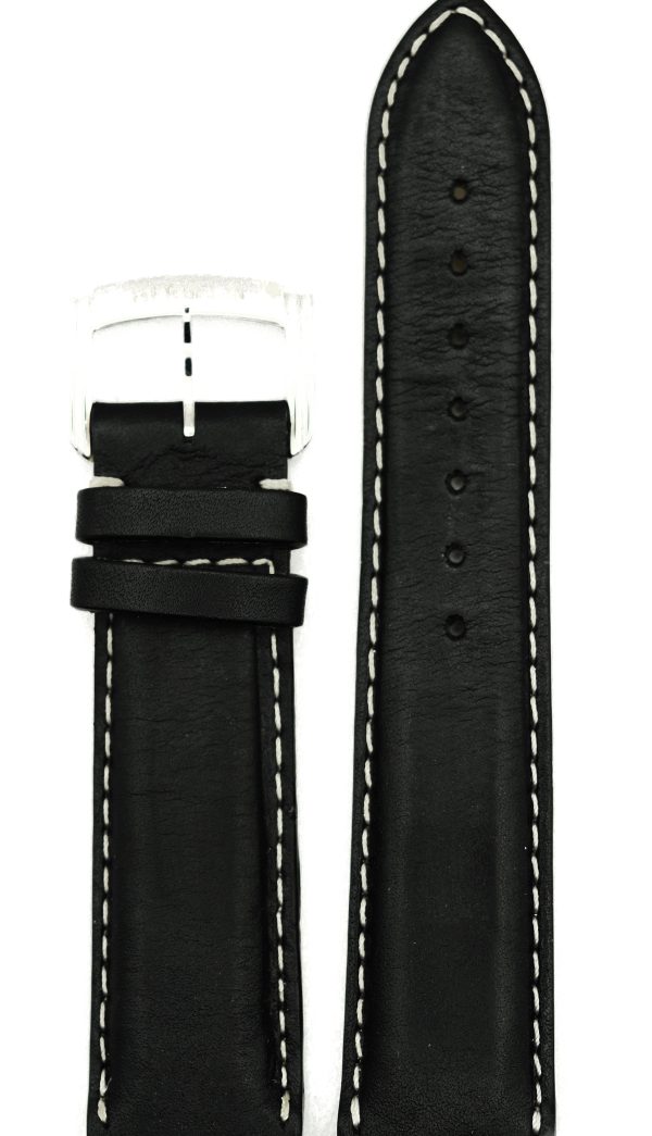 Michel Herbelin - Black Padded Leather Strap - 20mm with Buckle - For MH 36641