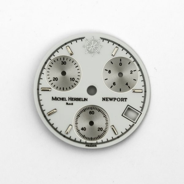 Michel Herbelin - Original "Newport" Chronograph Dial, White Lacquer (34453/MX)